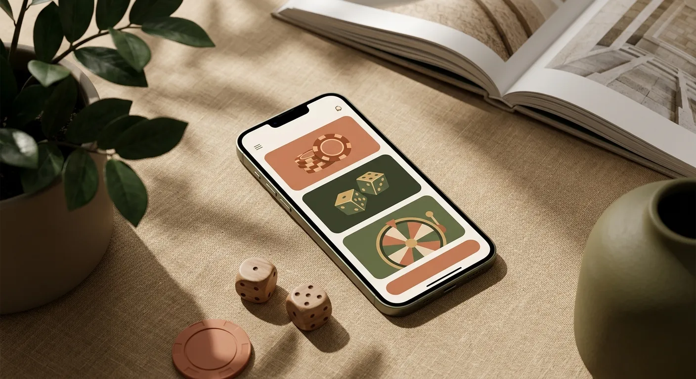 Interfejs aplikacji NV Casino na telefonie